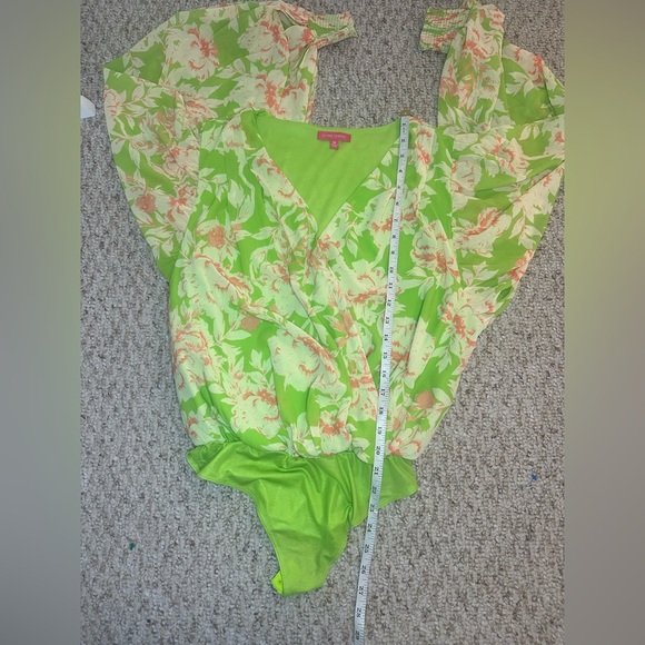 Flying Tomato bodysuits Floral Long Sleeve Blouse size M - Picture 6 of 8
